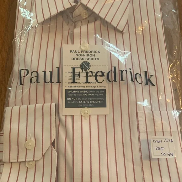 frederick dress shirts Comfort Stretch Non-Iron Stripe Dress Shirt With Contrast Trim - Green